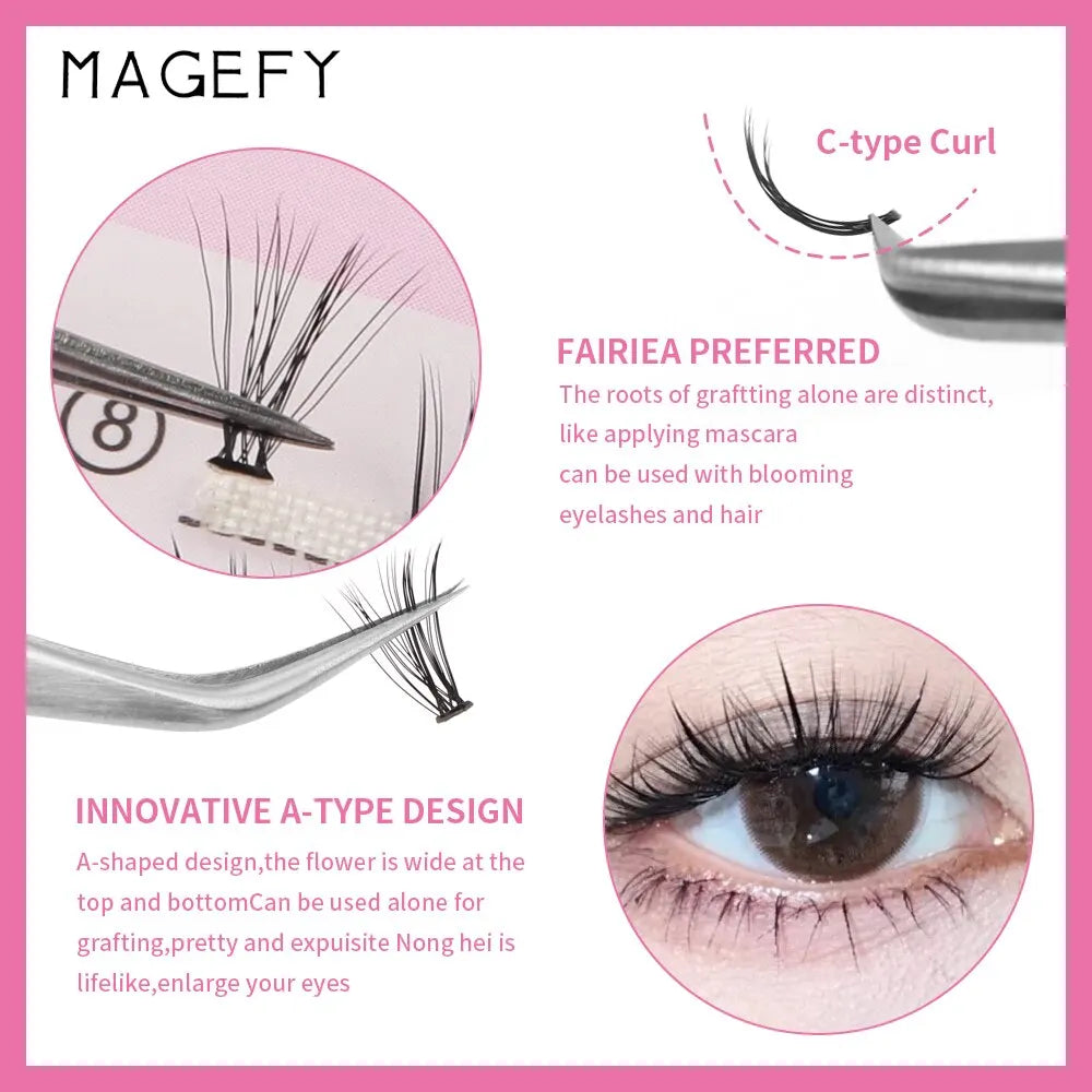 Magefy Cross-Border Hot Selling Hair Eyelashes 0.07 Natural Cute Mixed Pack of 60