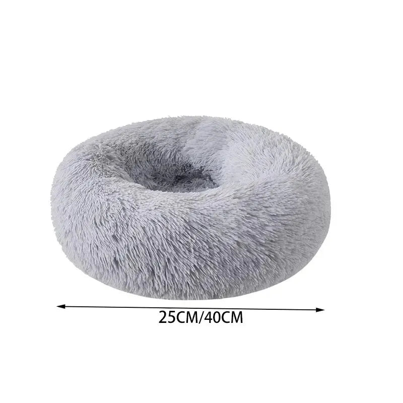 Cat Nest Round Soft Shaggy Mat for Kittens Chihuahua Indoor Dog Cat Bed Removable Machine Washable Pillow Bed