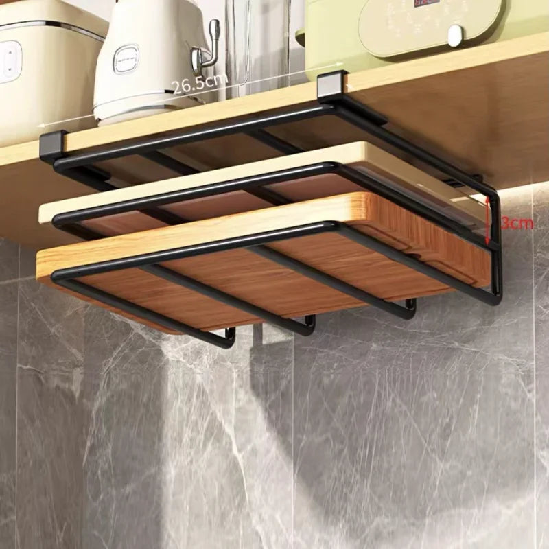 Kitchen Under Cabinet Basket Storage Shelf Cutting Board Rack Rack Under Cabinet