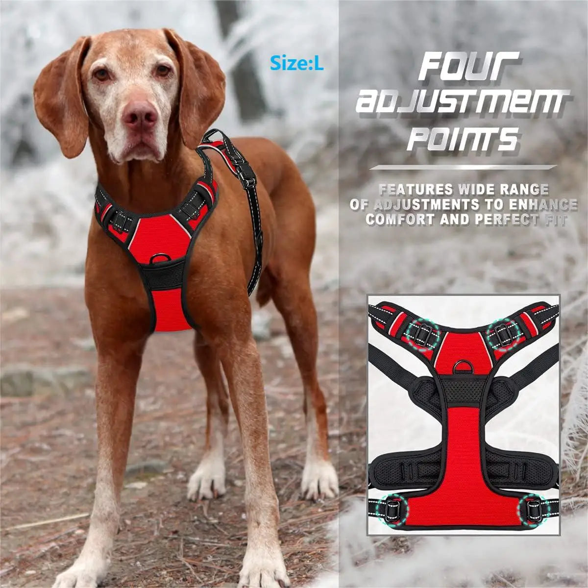 No Pull Dog Vest Harness Front Clip Heavy Duty Reflective Easy Control Handle for Dog