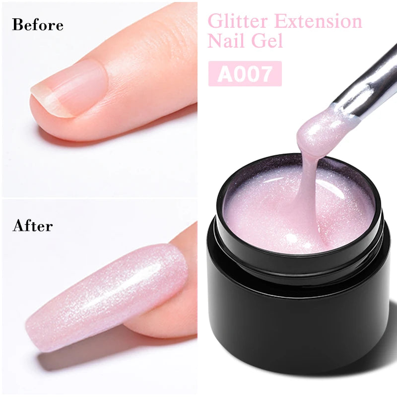 7ml Non Stick Hand Solid Extension Nail Gel Nude Pink White Extension Gel Glue