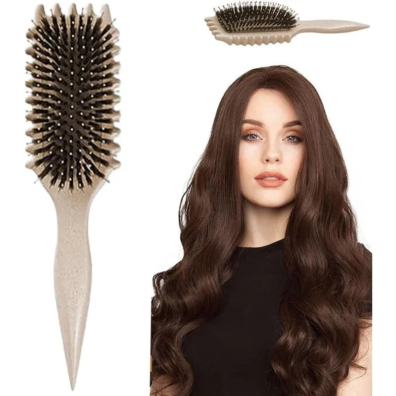 Curl Define Styling Brush Boar Bristle Detangling Hair Brush Tangled Hair Comb Shaping Defining Curls Barber Styling Tool