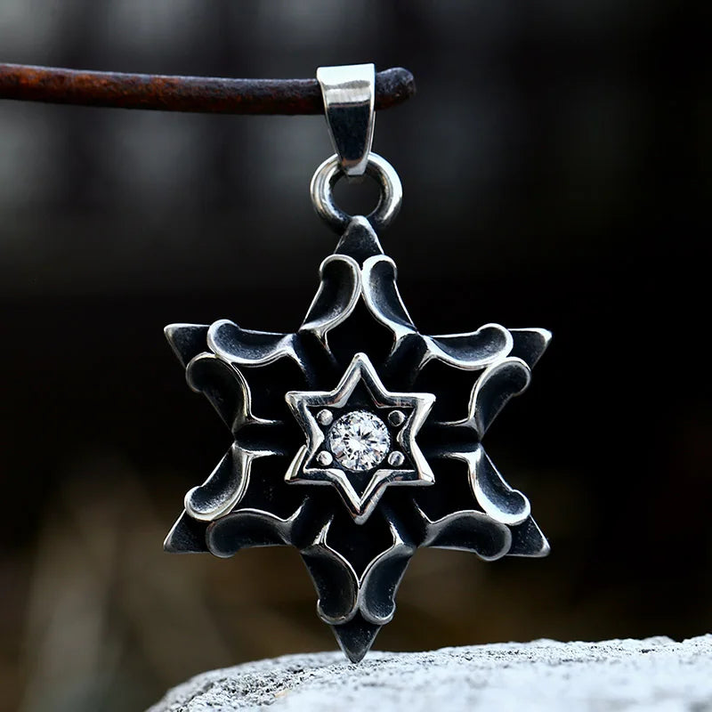 Stainless Steel Classic Star Of David Men's Pendant Six-pointed Star Fashion