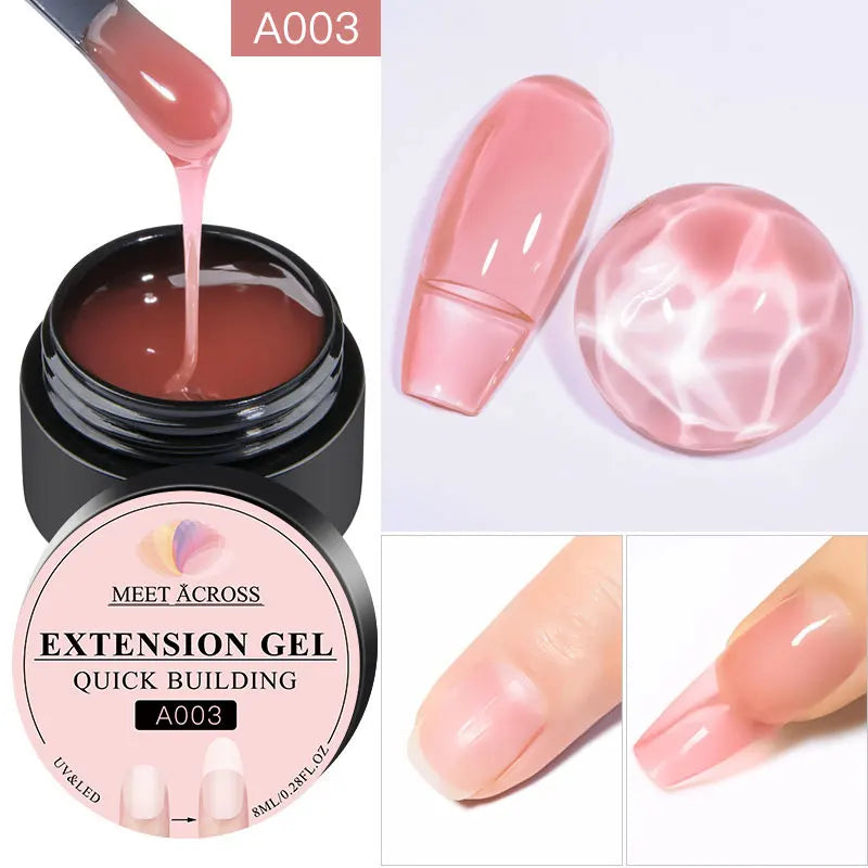 7ml Non Stick Hand Solid Extension Nail Gel Nude Pink White Extension Gel Glue