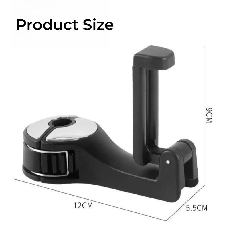 Multi-functional 2 In 1 Car Hook Hidden Multifunctional Rear Headrest Hook Car Rear Phone Holder Lock Type Mobile Phone Holder