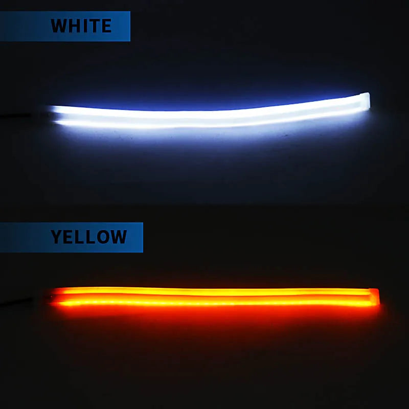 2 PCS LED Daytime Running Lights Turn Signal Lamp Headlight Waterproof 30cm 45cm 60cm White Red Yellow Blue