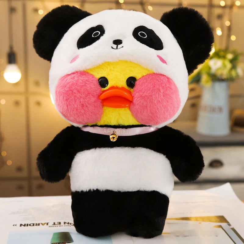 30cm Kawaii LaLafanfan Transformed Panda Yellow Duck Plush Stuffed Soothing Toys Soft Animal Dolls