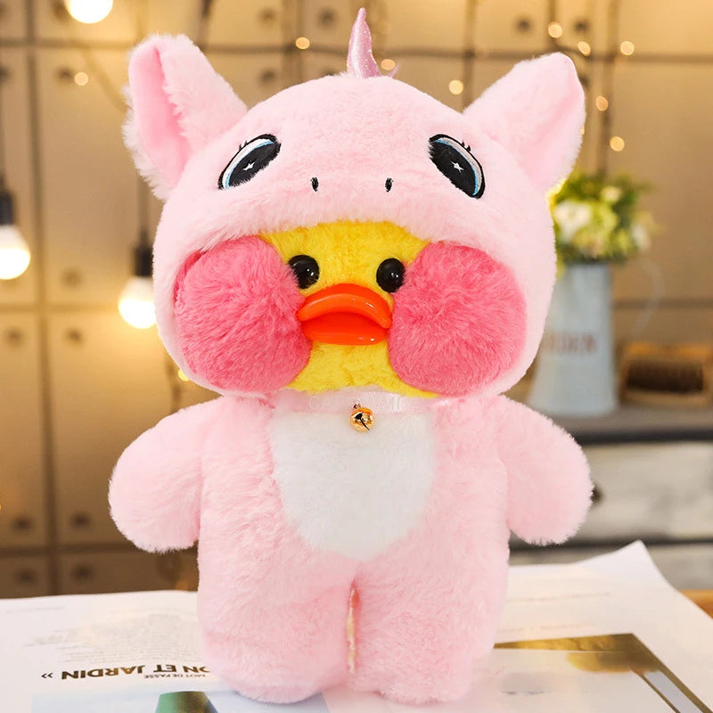 30cm Kawaii LaLafanfan Transformed Panda Yellow Duck Plush Stuffed Soothing Toys Soft Animal Dolls