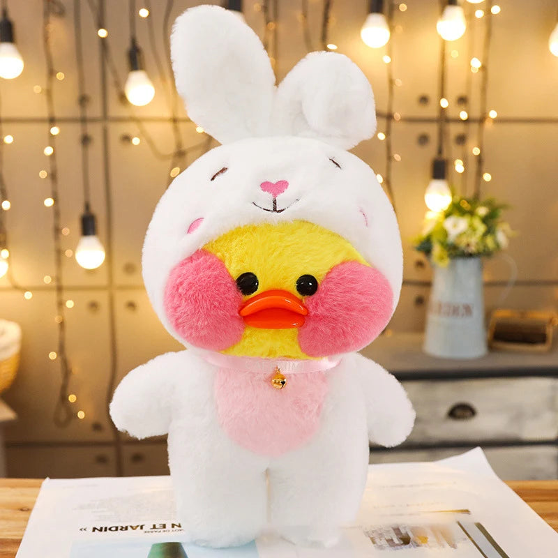 30cm Kawaii LaLafanfan Transformed Panda Yellow Duck Plush Stuffed Soothing Toys Soft Animal Dolls