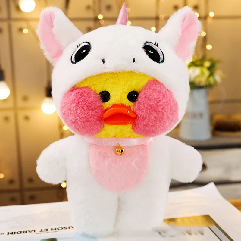 30cm Kawaii LaLafanfan Transformed Panda Yellow Duck Plush Stuffed Soothing Toys Soft Animal Dolls