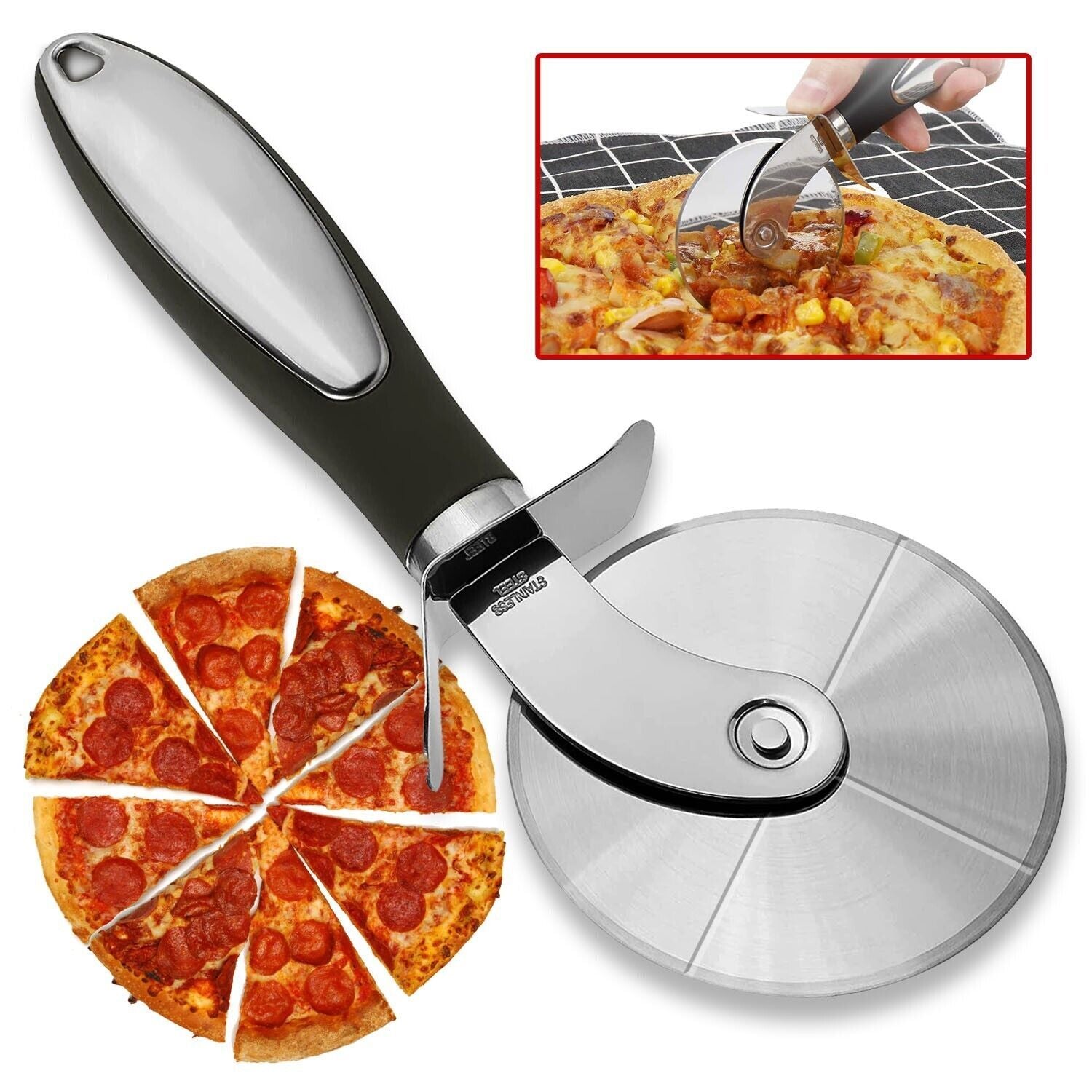 Pizza Cutter Wheel Kitchen Pizza Slicer Cutting Tool Stainless Steel Easy To Cut