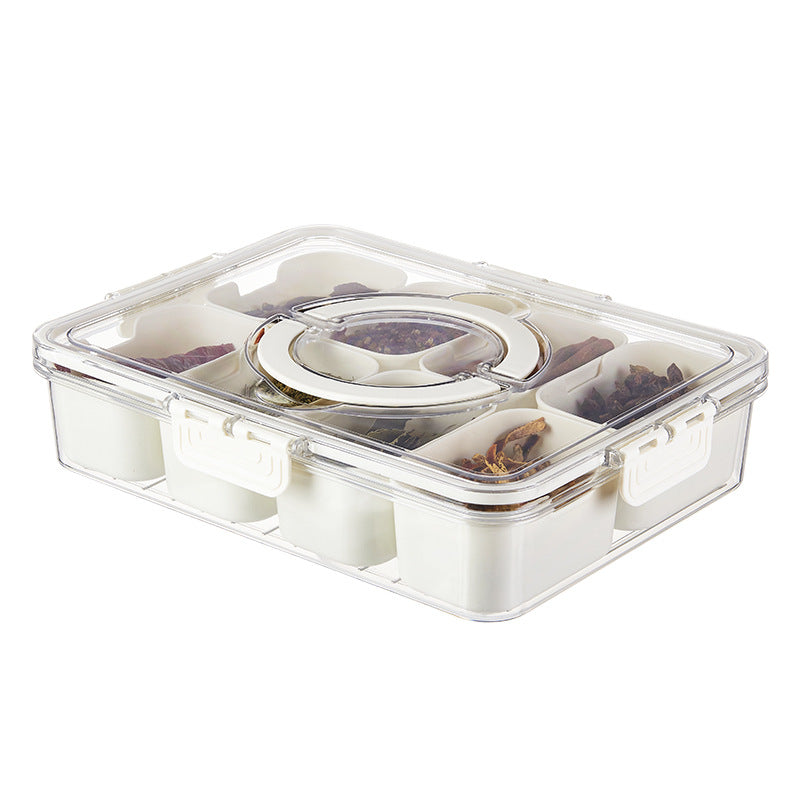 Portable Eight-compartment Spice Storage Box Sealed Jar Refrigerator Storage Box