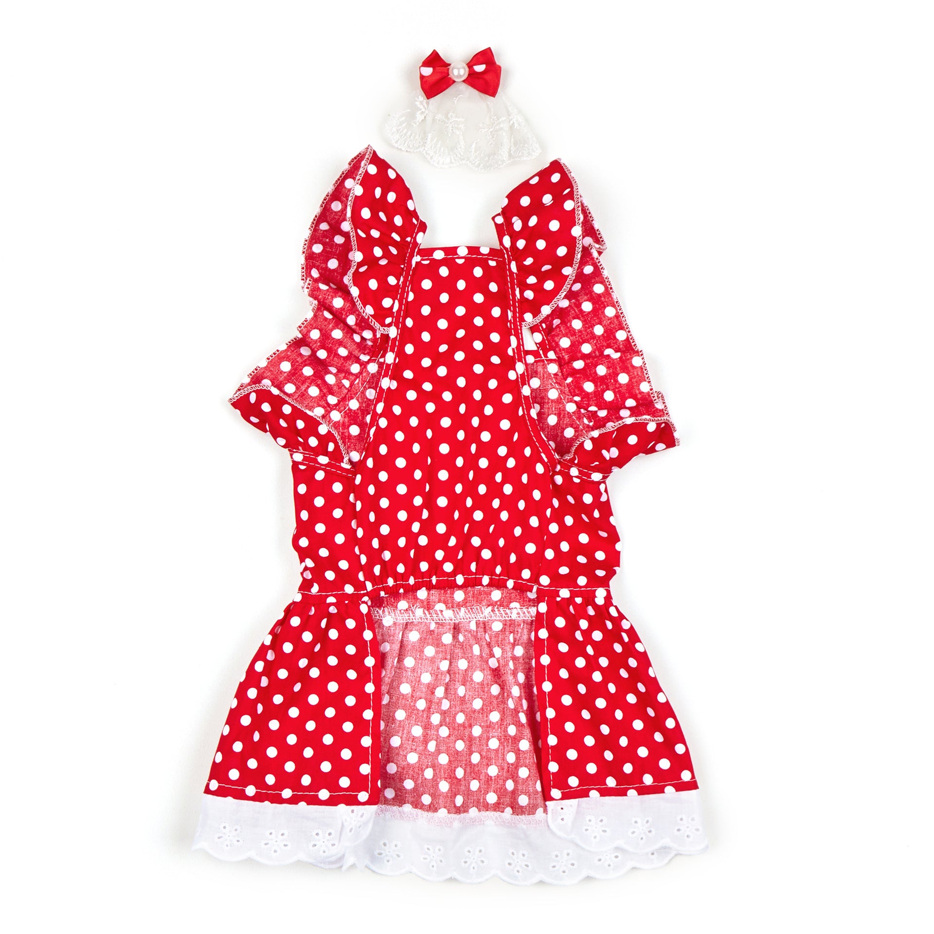 Black And White Polka Dot Dress Dog Princess Cute Skirt