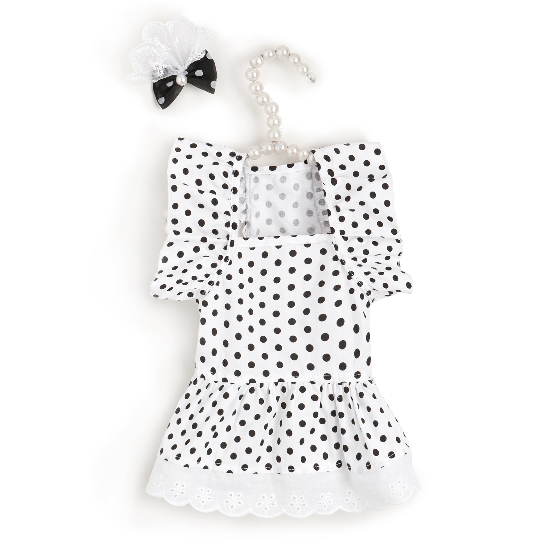 Black And White Polka Dot Dress Dog Princess Cute Skirt