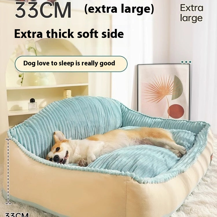 Lazy Dog Sofa Bed Winter Warm Four Seasons Removable And Washable Cat Mat Bed