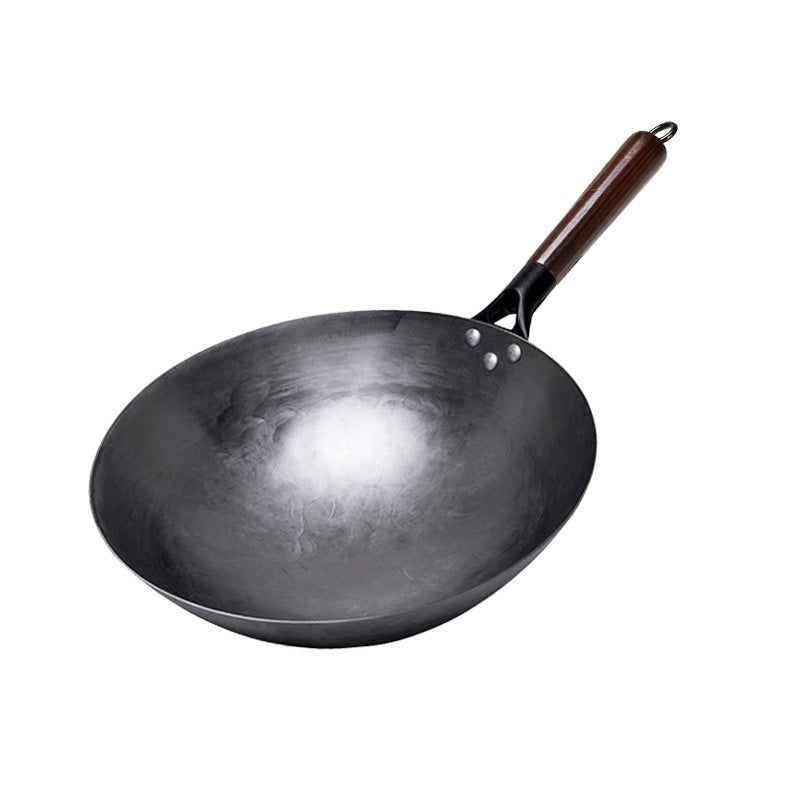 Non-coated Handmade Non-stick Frying Pan With Wooden Handle