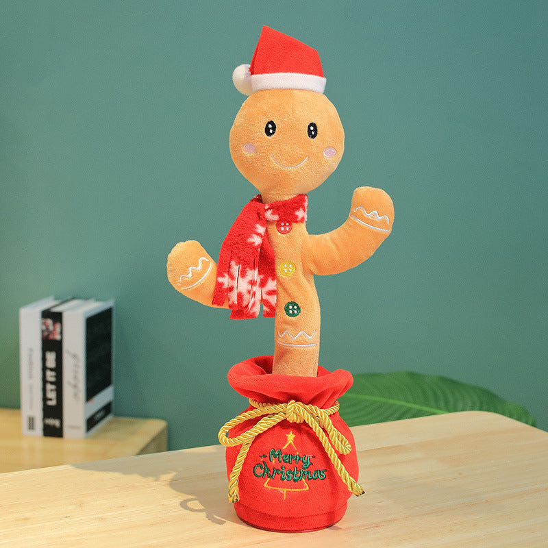 Dancing Christmas Toys Funny Tree Repeat Talking  Electronic Plush Toys Can Sing Record Lighten