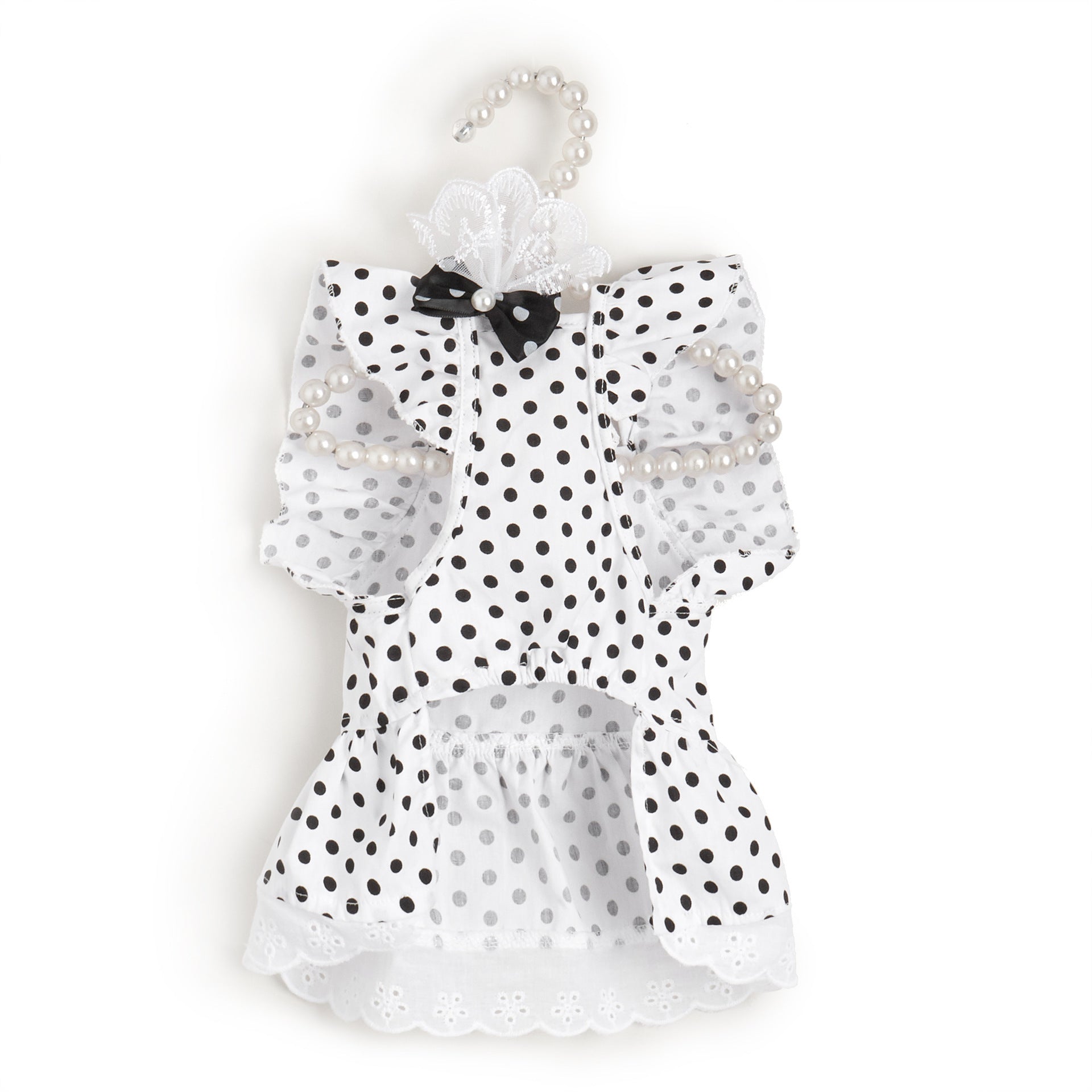 Black And White Polka Dot Dress Dog Princess Cute Skirt