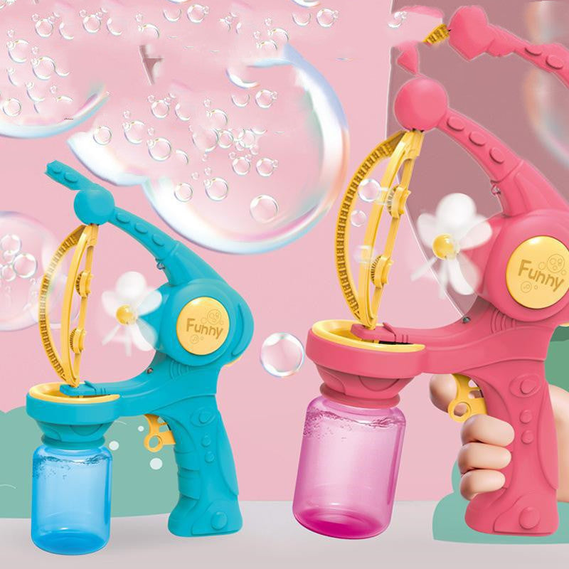 New Children's Electric Bubble Machine Toys Fully Automatic Bubble Porous