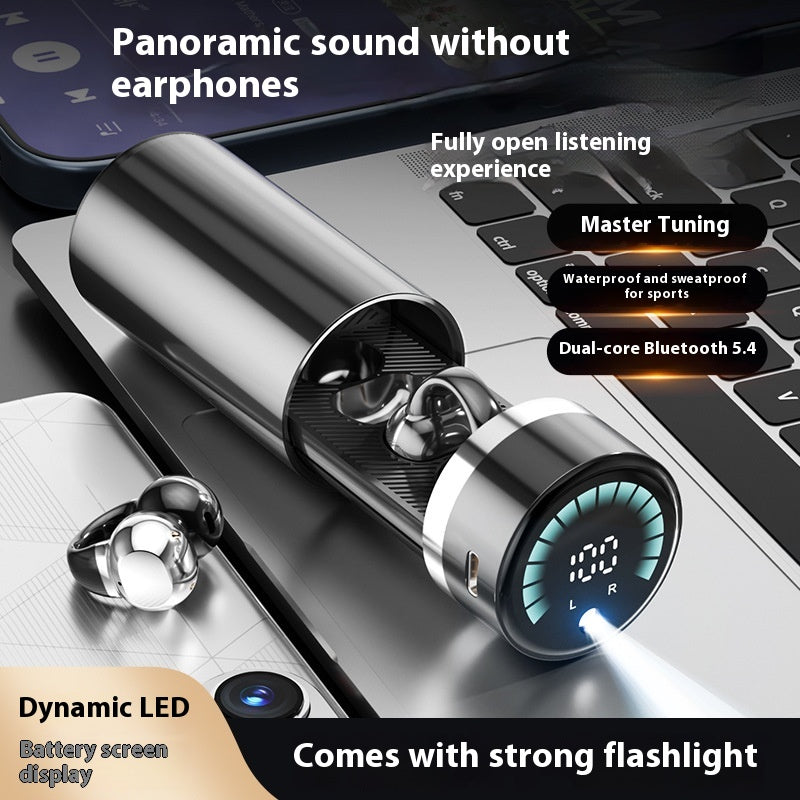 Clip Ear Sports Noise-canceling Flashlight Bluetooth Headset