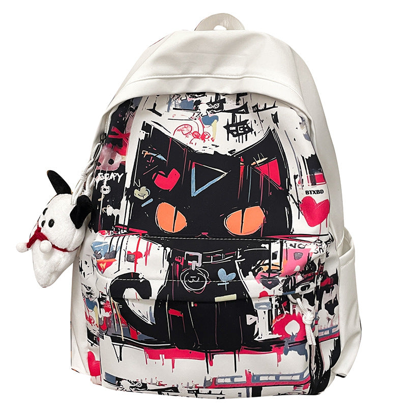 Girls' Harajuku Style Personalized Graffiti Simple All-match Backpack