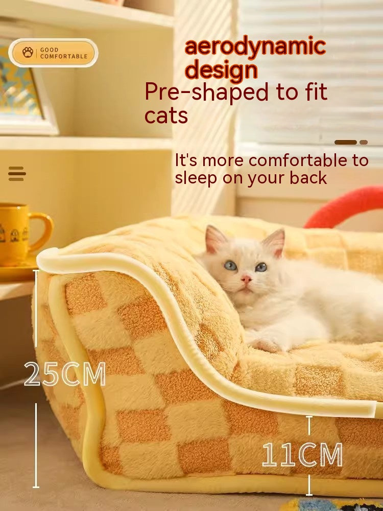 Cat Nest Bed Winter Warm Pet Bed Removable And Washable